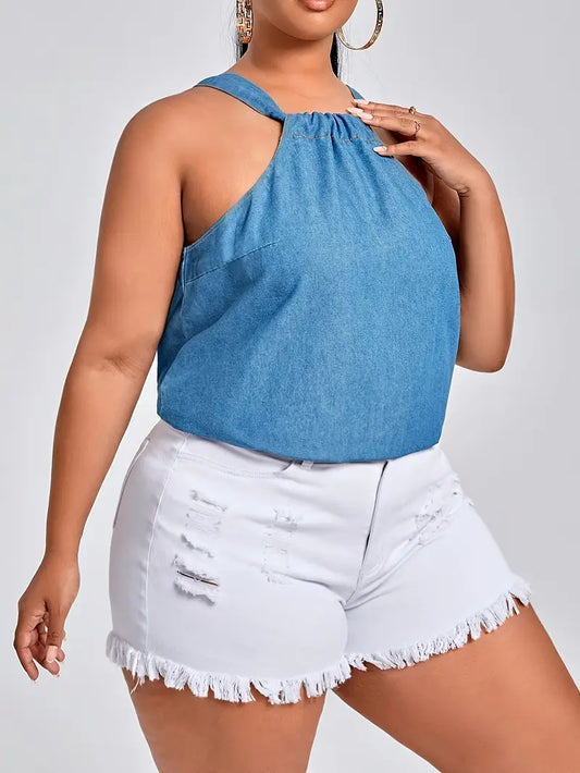 Denim Halter Top