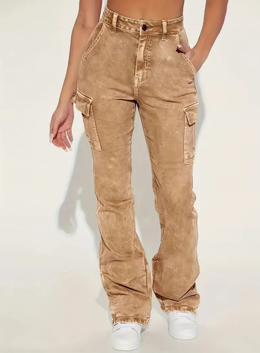 Luxe Golden Cargo Jeans