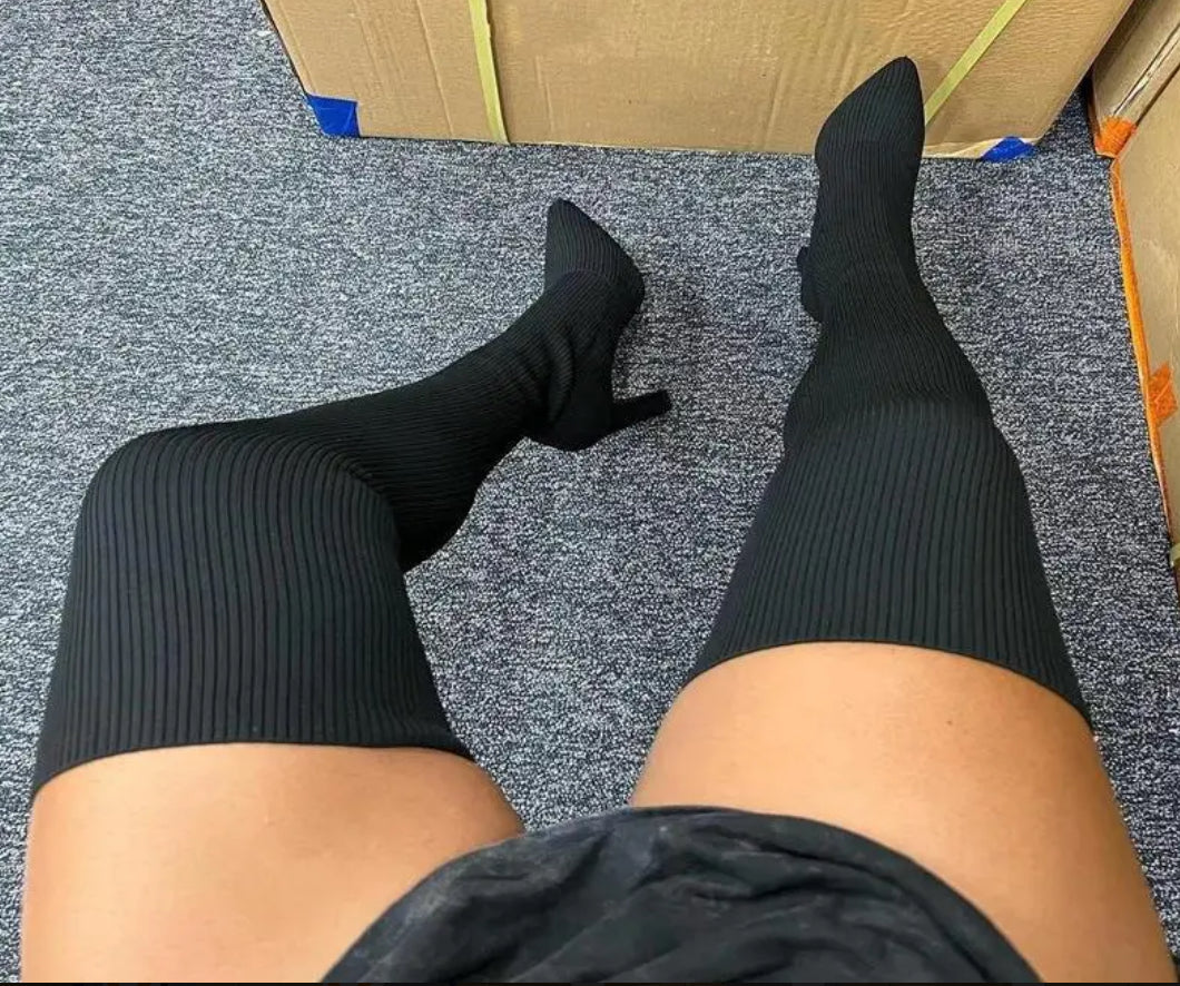 I Am Luxury Knee High Sock Boots