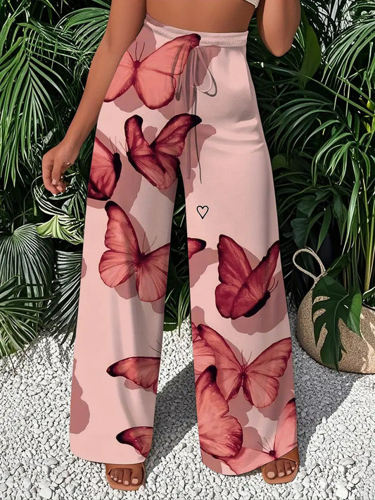 Comfortable Butterfly Sleek Casual Wide Leg Pants