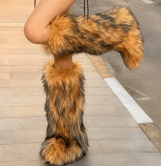 Bear Fur Chic Long Boots