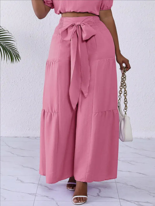 Resort Wear Lounge Tied Wideleg Pants