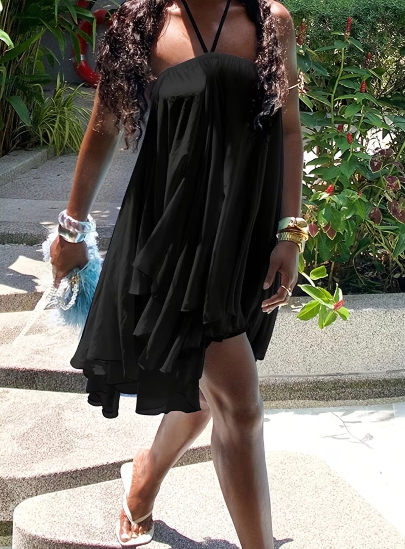 Elegant Backless Midi Dress