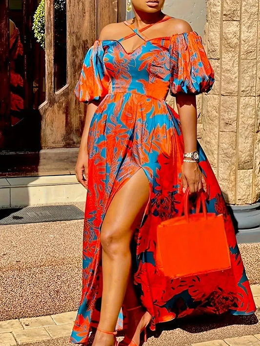 Paradise Vacation Split Maxi Dress