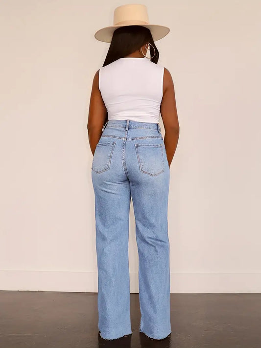 Stylish Comfortable Edgy Wide Leg Denim Jeans