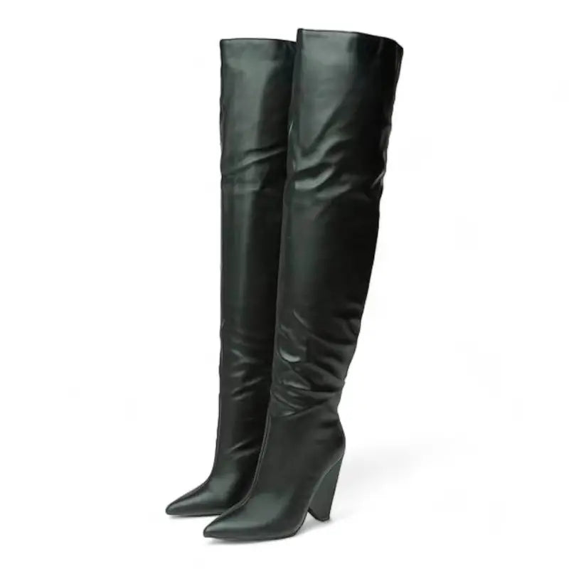 Gorgeous Sleek Knee High Leather Boots