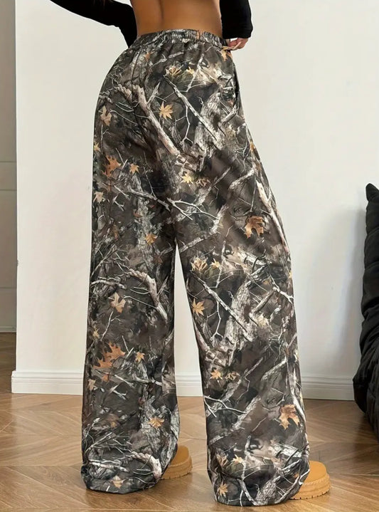 Chic Camouflage Wide Leg Pants