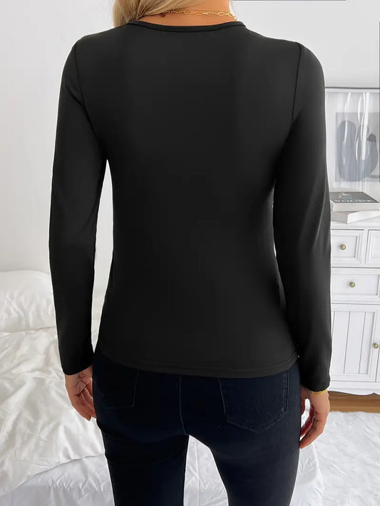Chic Sleek Cross Long Sleeve Shirt