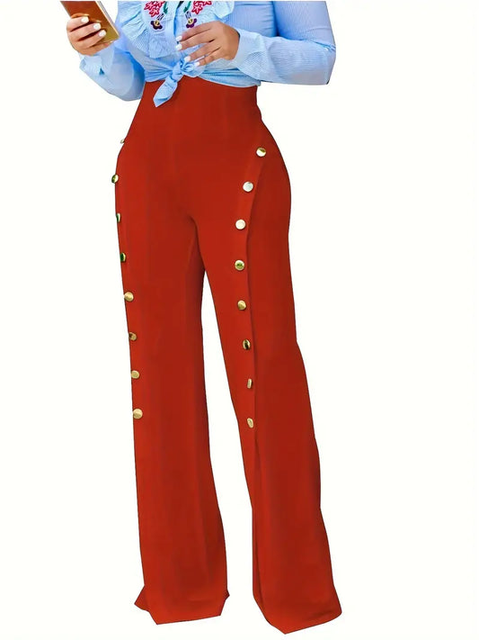 Casual Chic High Waist Office Ready Wideleg Pants