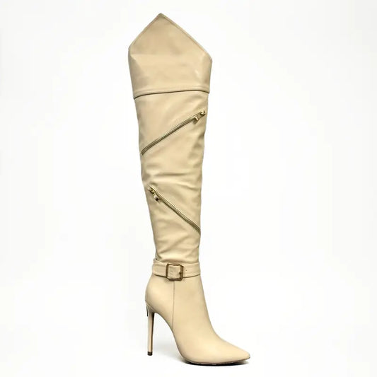 Luxe Knee High Denim Boots