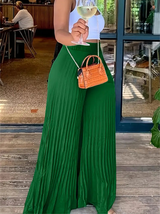 Pleated Breezy Chic Wideleg Pants