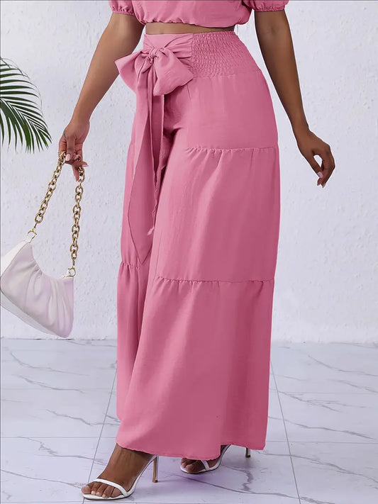 Resort Wear Lounge Tied Wideleg Pants