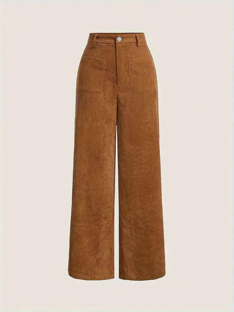 Chic Black Corduroy Denim Office Pants