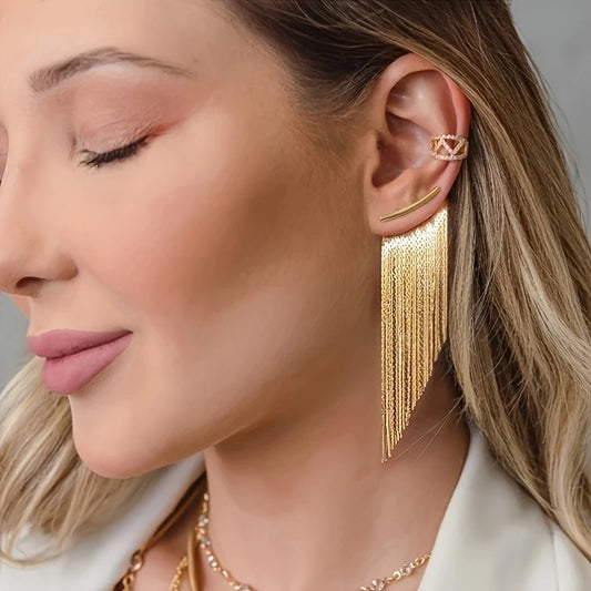 Luxe Gold Tassel Earrings
