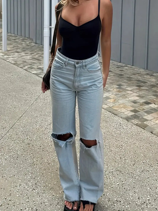 Retro Chic High Waist Denim Jeans