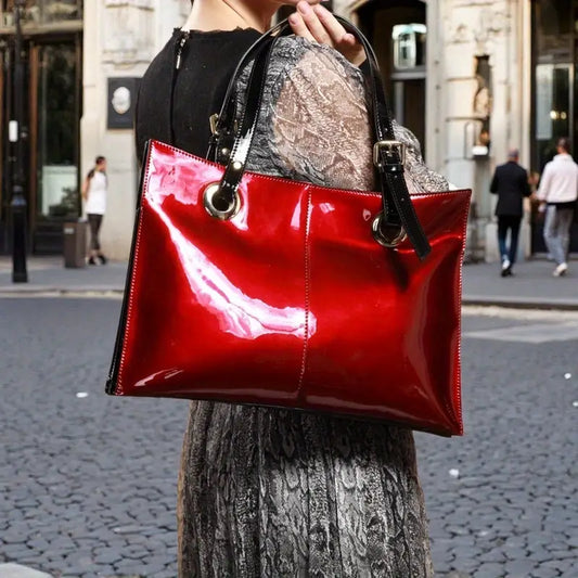 Exculsive Luxury High Gloss Large Leather Tote