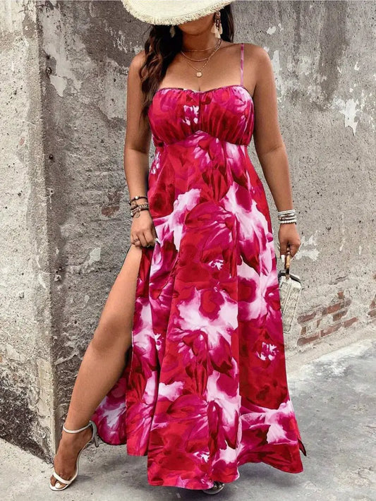 Sexy Feminine Floral Split Summer Dress