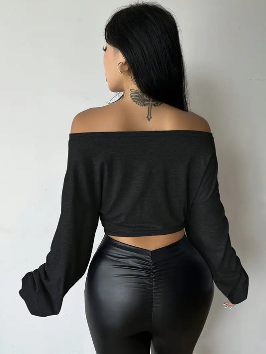 Chic Long Sleeve Crop Top