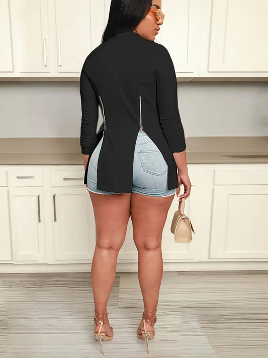 Exclusive Chic Zipped Blazer