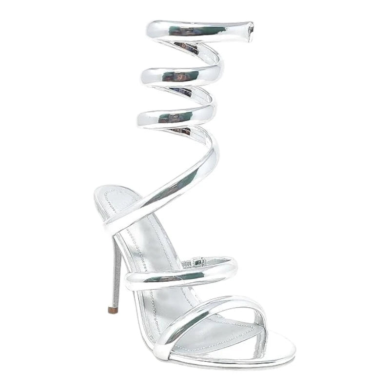 Luxe Strappy Wrap Up High Heels