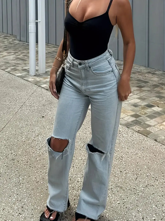 Retro Chic High Waist Denim Jeans