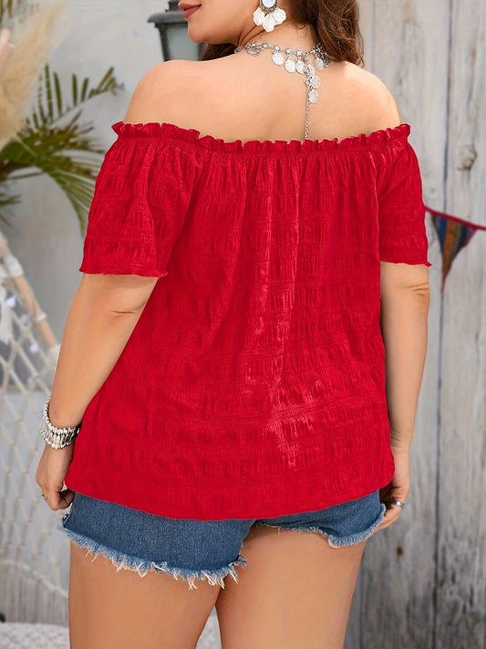 Elegant Textured Strapless Summer Top