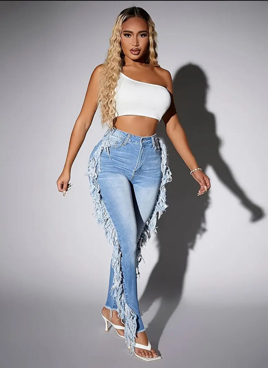 Luxe Frill Denim Jeans