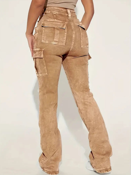Luxe Golden Cargo Jeans