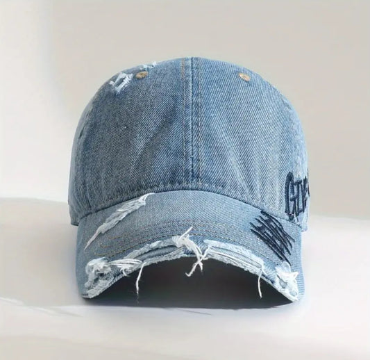 Chic Distressed Denim Hat