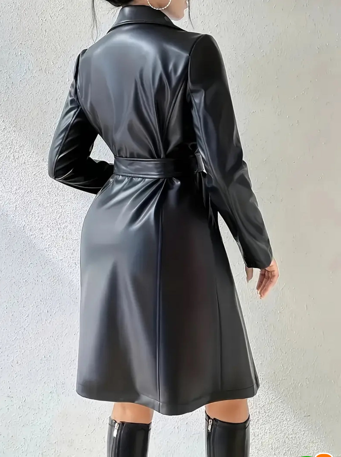 Sleek Leather Trench