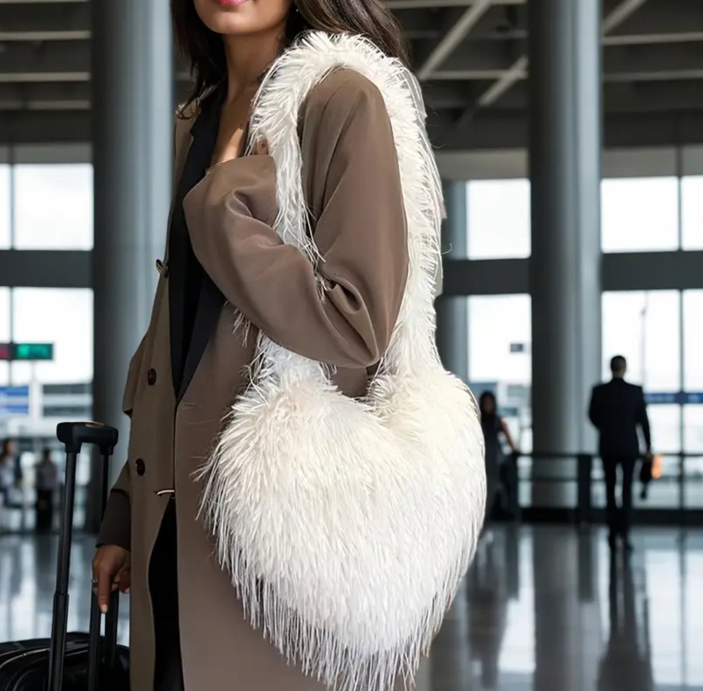Chic Heart Fur Tote