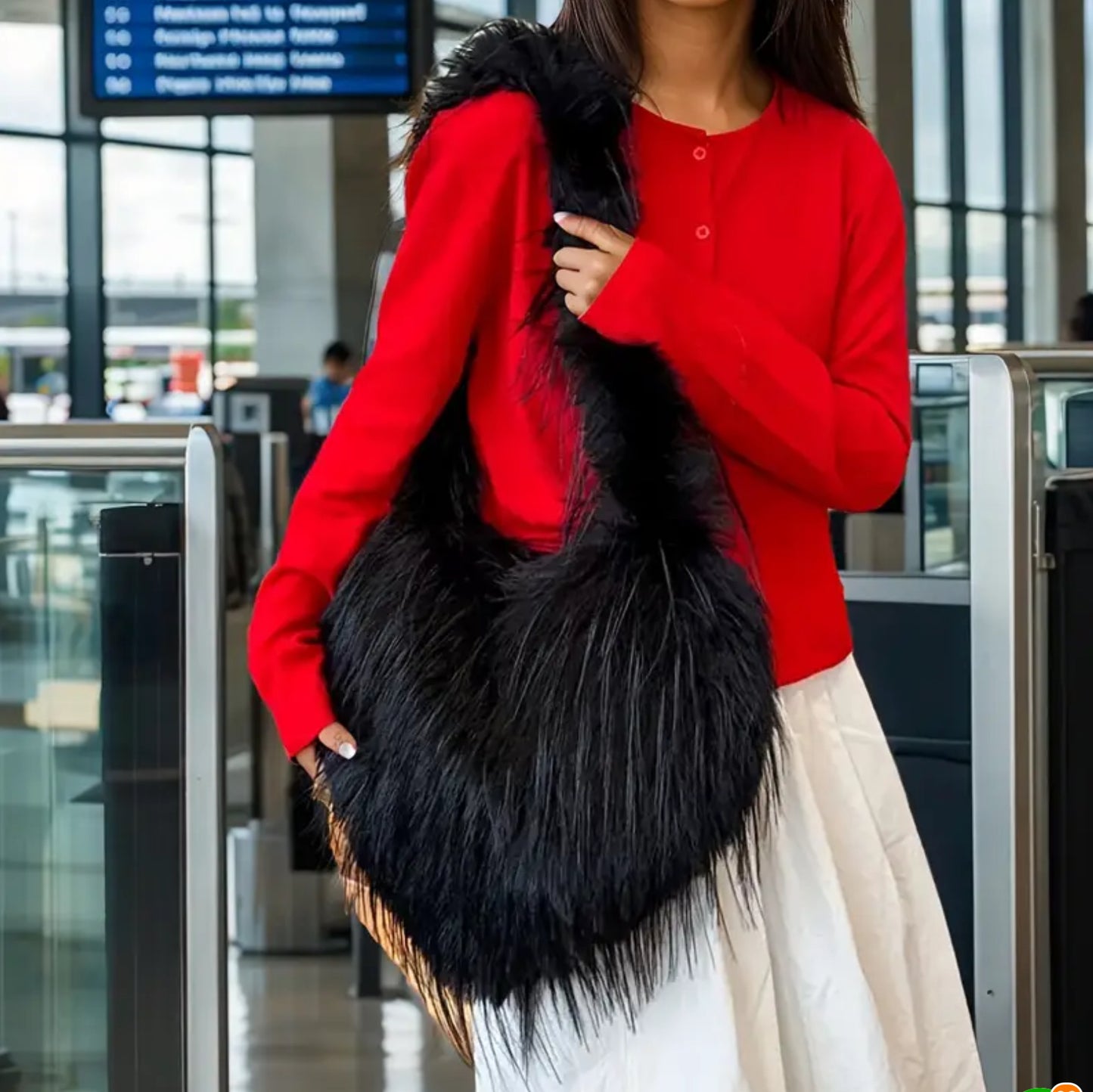 Chic Heart Fur Tote
