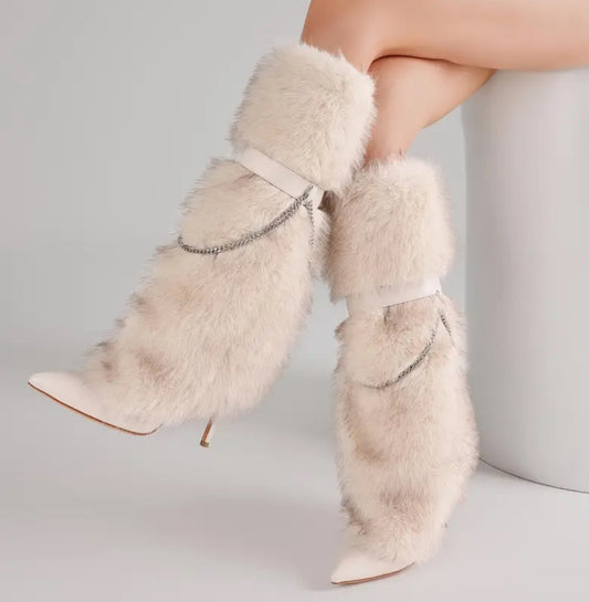Luxe Fur Knee High Boots