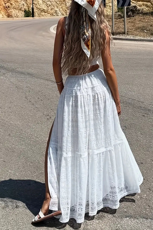 Vintage Ethereal Bohemian Split Long Skirt