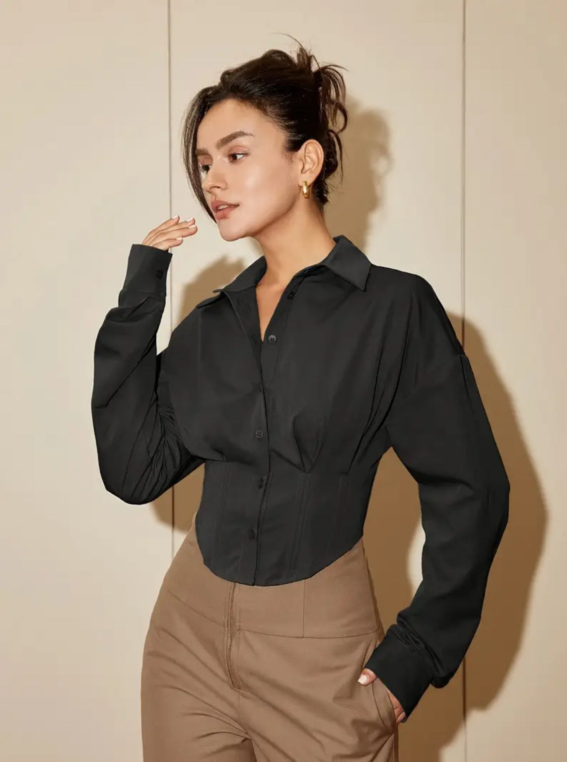 Chic Corset Button Down Top