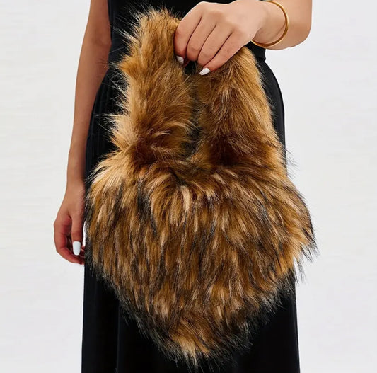 Chic Heart Fur Tote