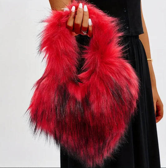 Chic Heart Fur Tote