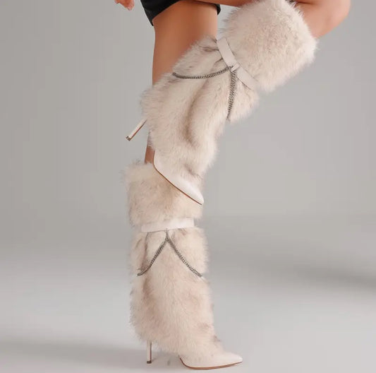 Luxe Fur Knee High Boots