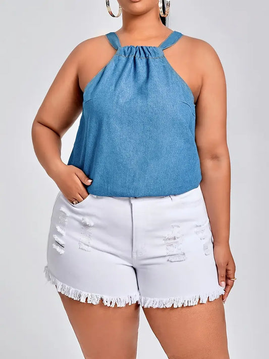 Denim Halter Top