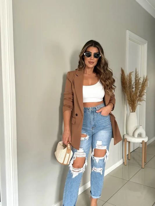 Comfortable Ripped Denim Jeans