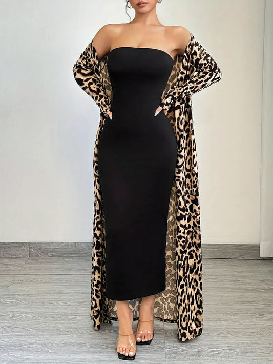 Fierce Leopard Dress & Cardigan