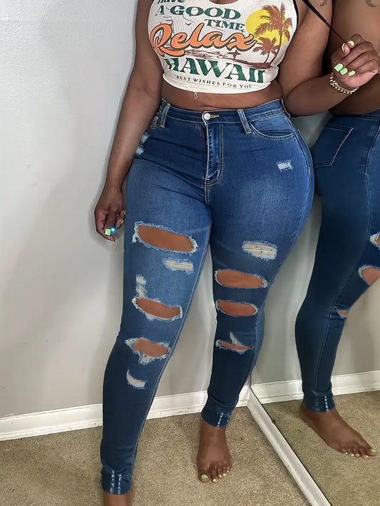 Distressed Denim Jeans