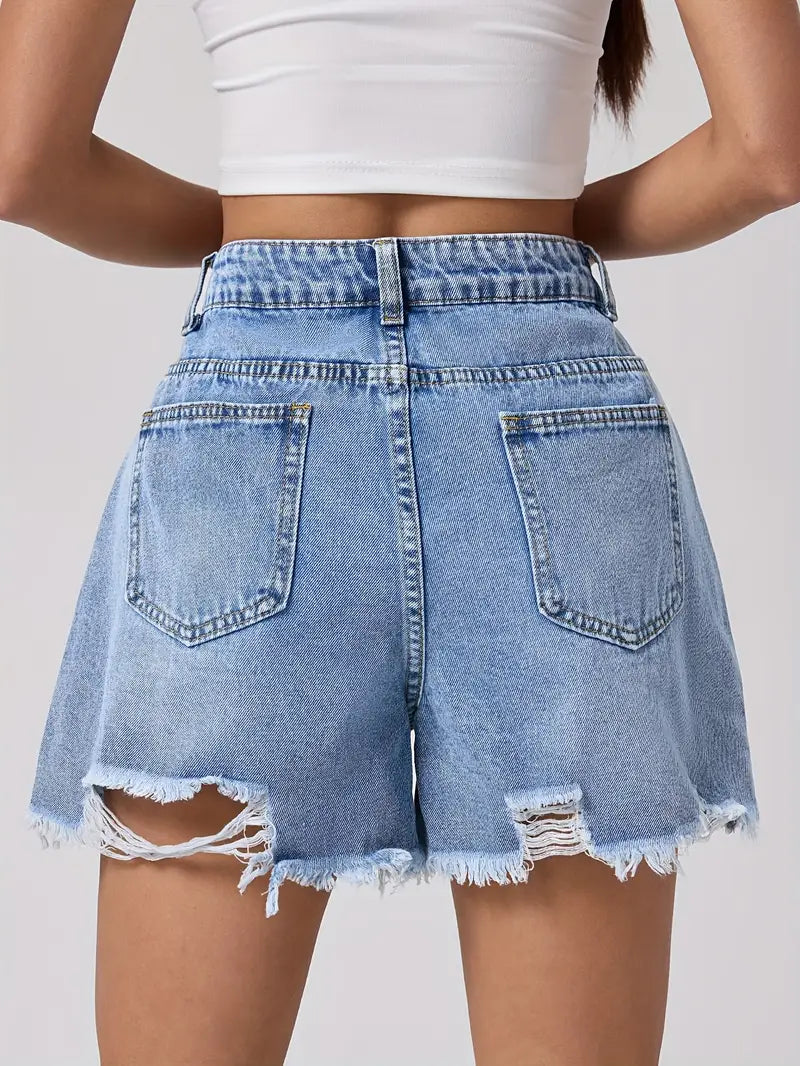 Distressed Vintage Denim Shorts