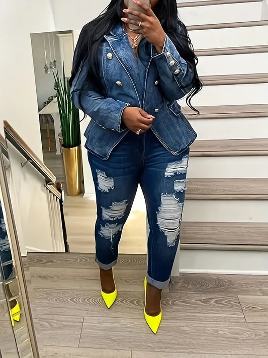 High End Denim Blazer