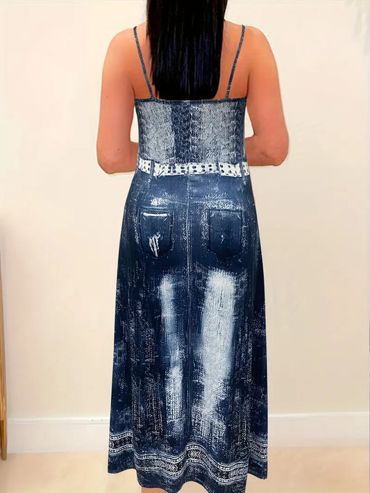 Chic Denim Maxi Dress