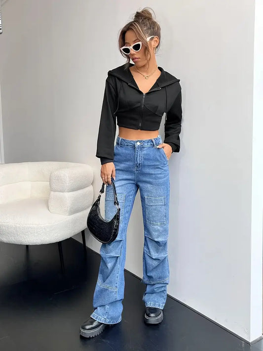 Sleek Cropped Long Sleeve Top