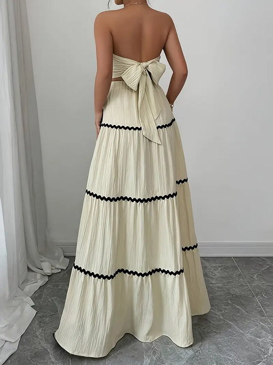 Elegant High End Tied Skirt Set