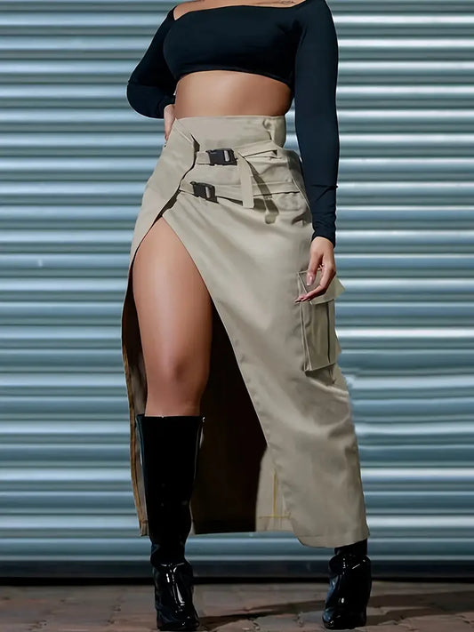 Fierce & Sexy Cargo Split Skirt