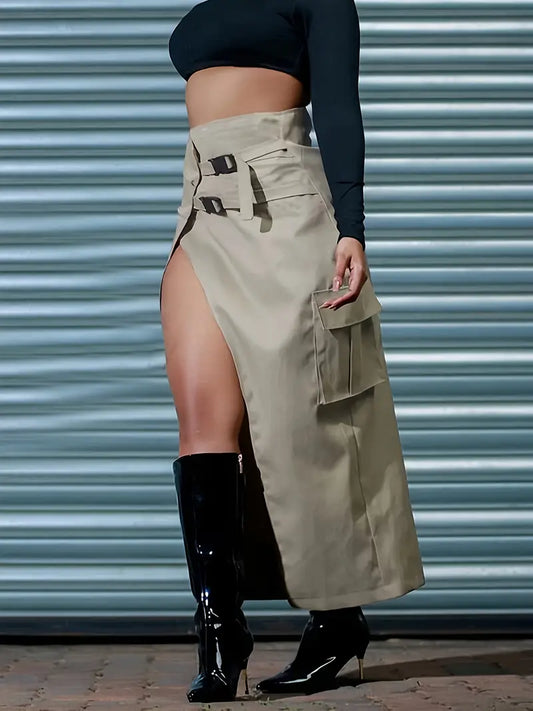Fierce & Sexy Cargo Split Skirt