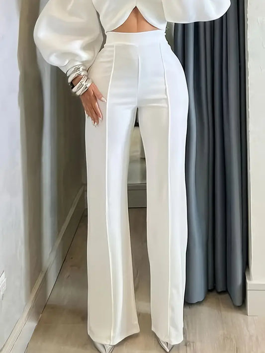 Elegant Sleek Solid Color Slacks